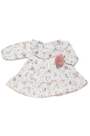 "Estie" Dusky Pink Forest Animals Dress