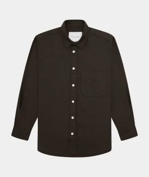 Relaxed Long Sleeved Shirt - Dark Brown