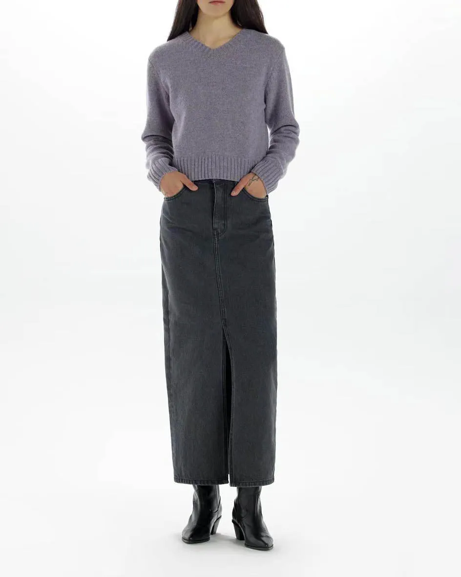 RIE LONG DENIM SKIRT