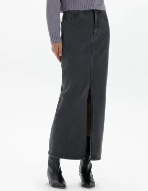 RIE LONG DENIM SKIRT