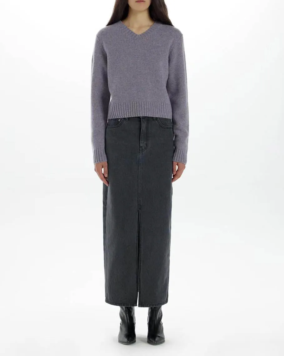 RIE LONG DENIM SKIRT
