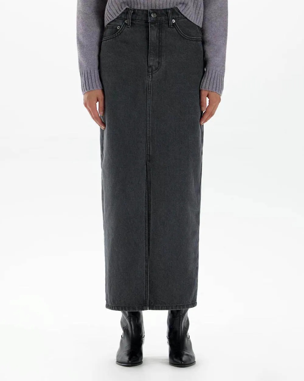 RIE LONG DENIM SKIRT