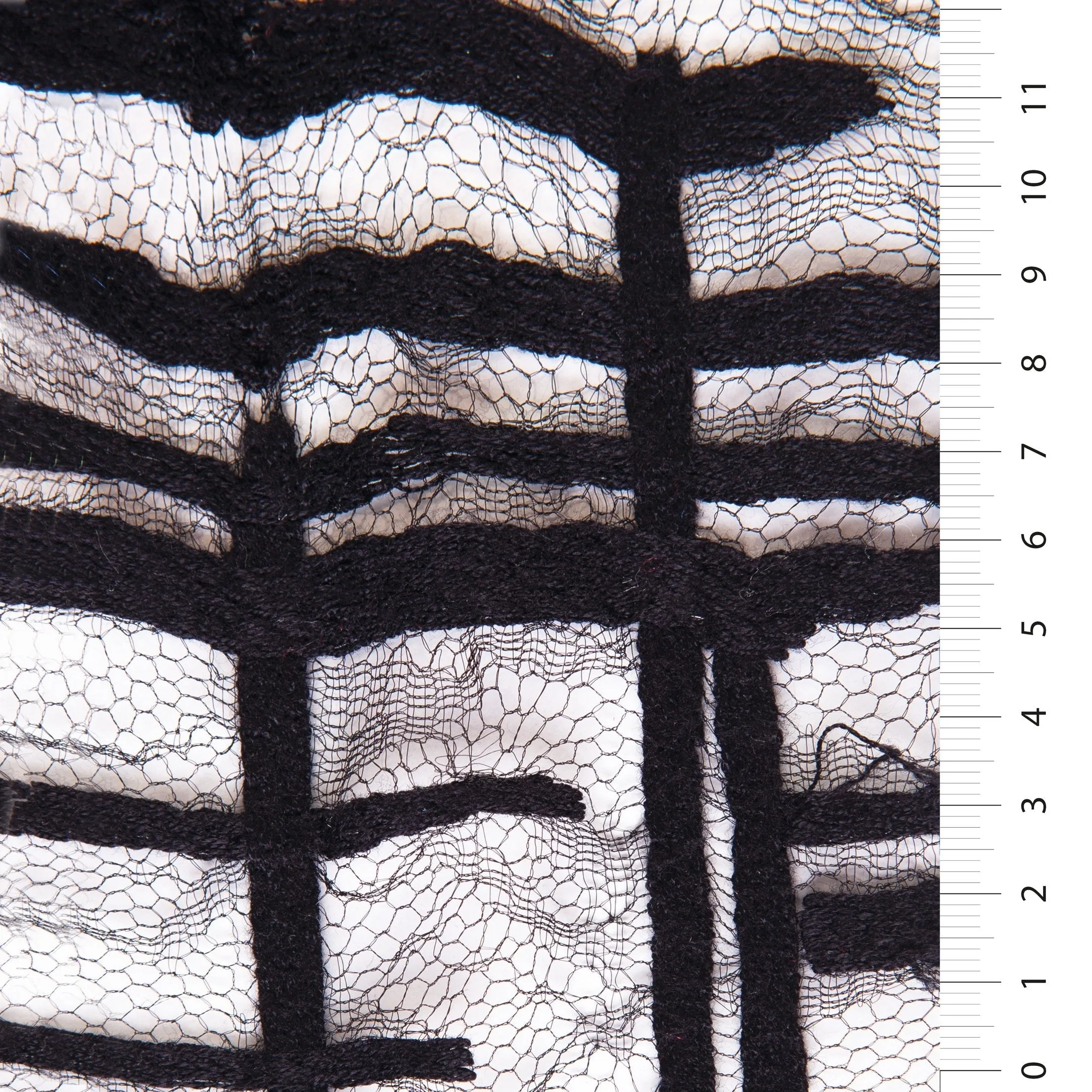 Royal Style Short Striped Rayon Embroidery Lace Fabric