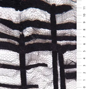 Royal Style Short Striped Rayon Embroidery Lace Fabric