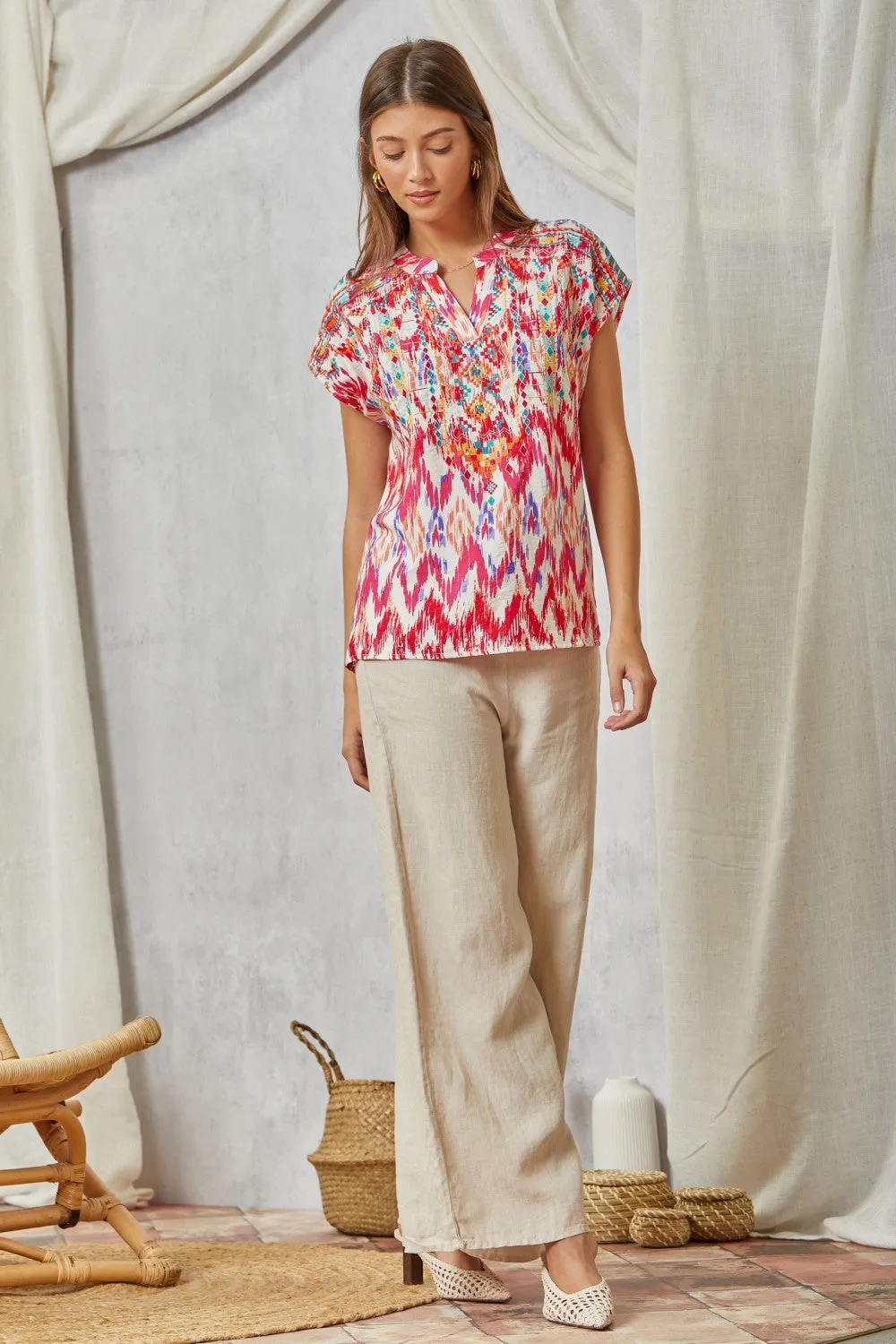 Ruby Sue Aztec Printed Blouse