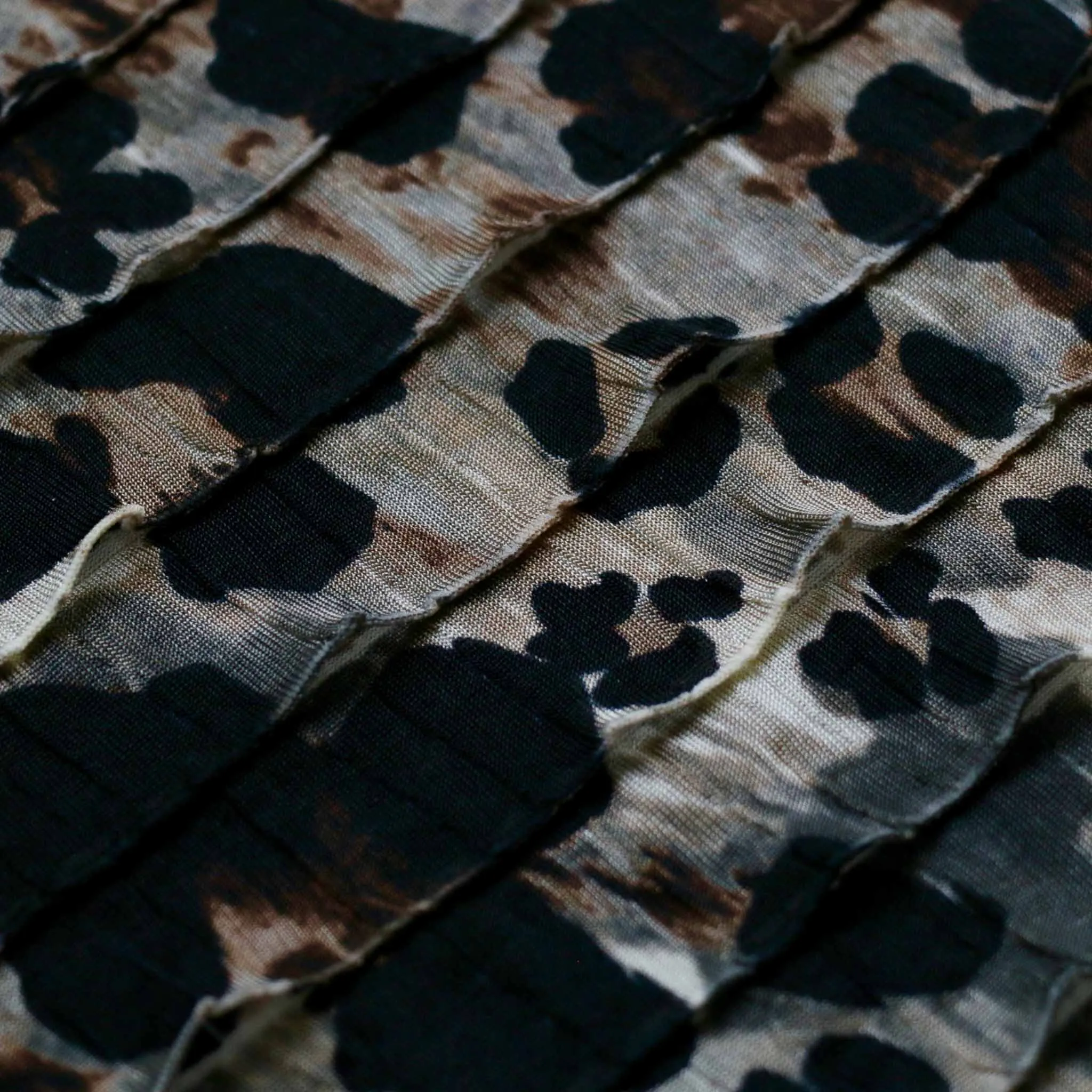 Ruffle RaRa Fabric - Black, Purple and animal print