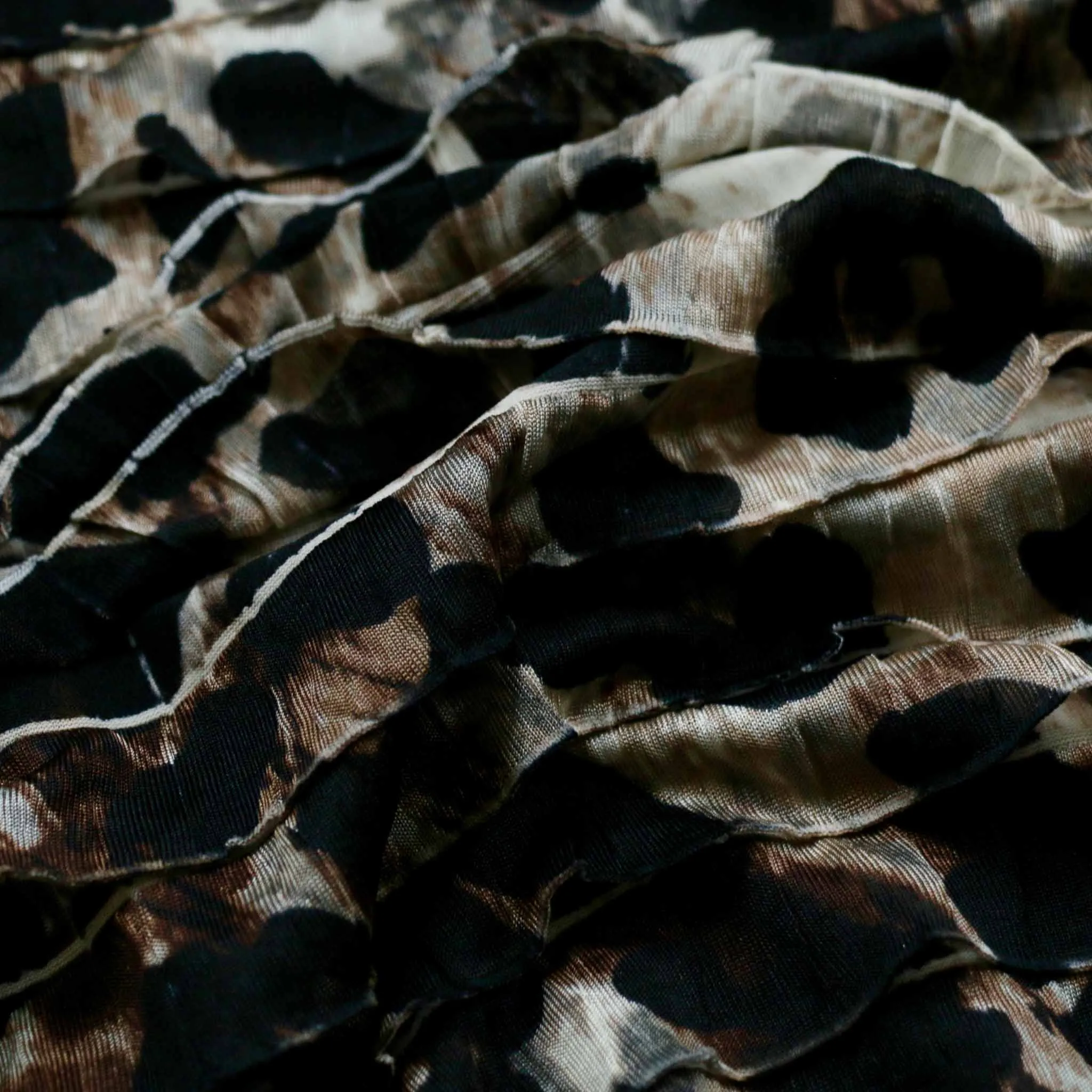 Ruffle RaRa Fabric - Black, Purple and animal print