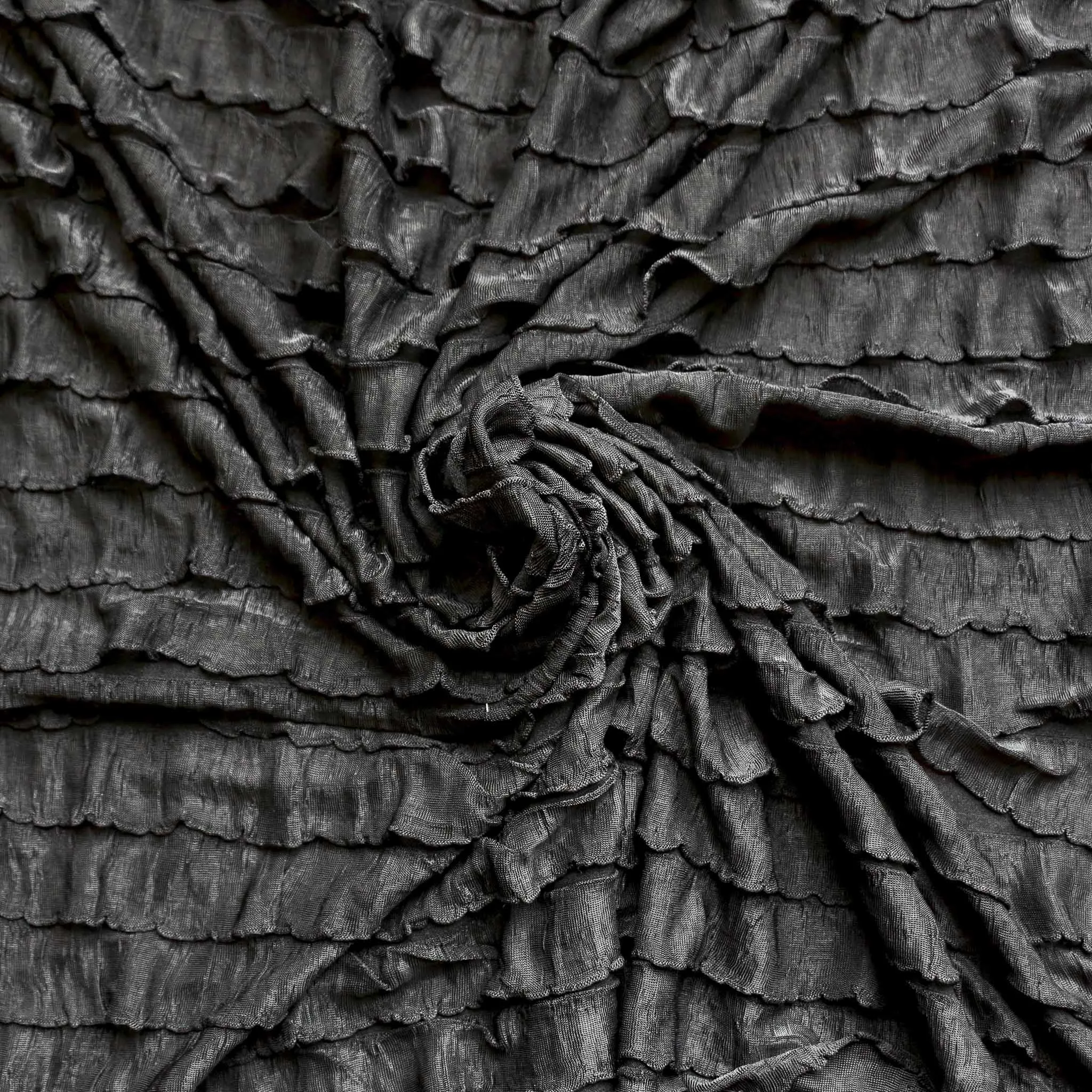 Ruffle RaRa Fabric - Black, Purple and animal print