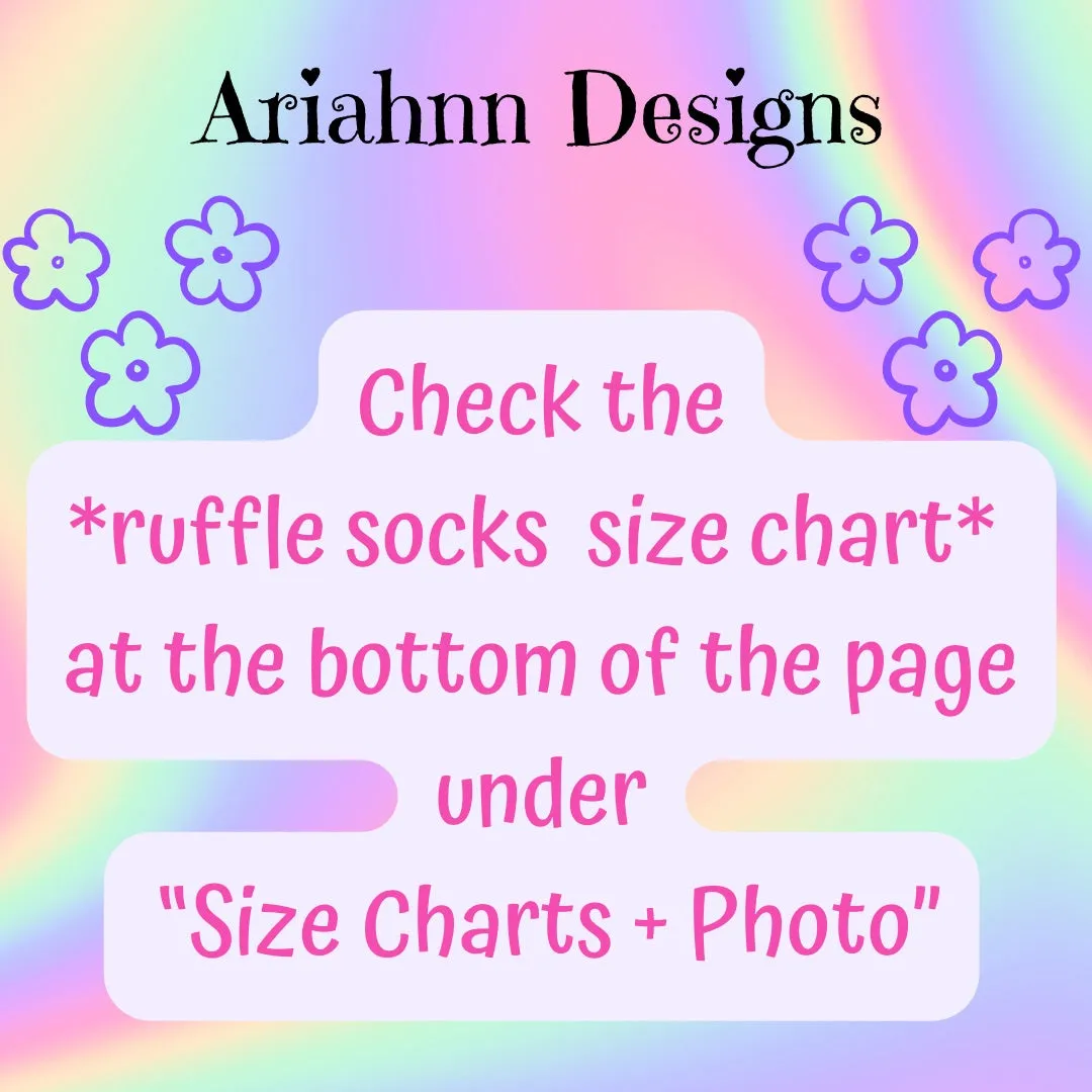 Ruffle Socks - Light Blue Ribbon (detachable)
