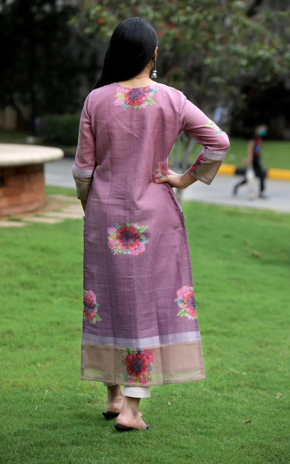 RUSTIC A LINE PURPLE KURTA