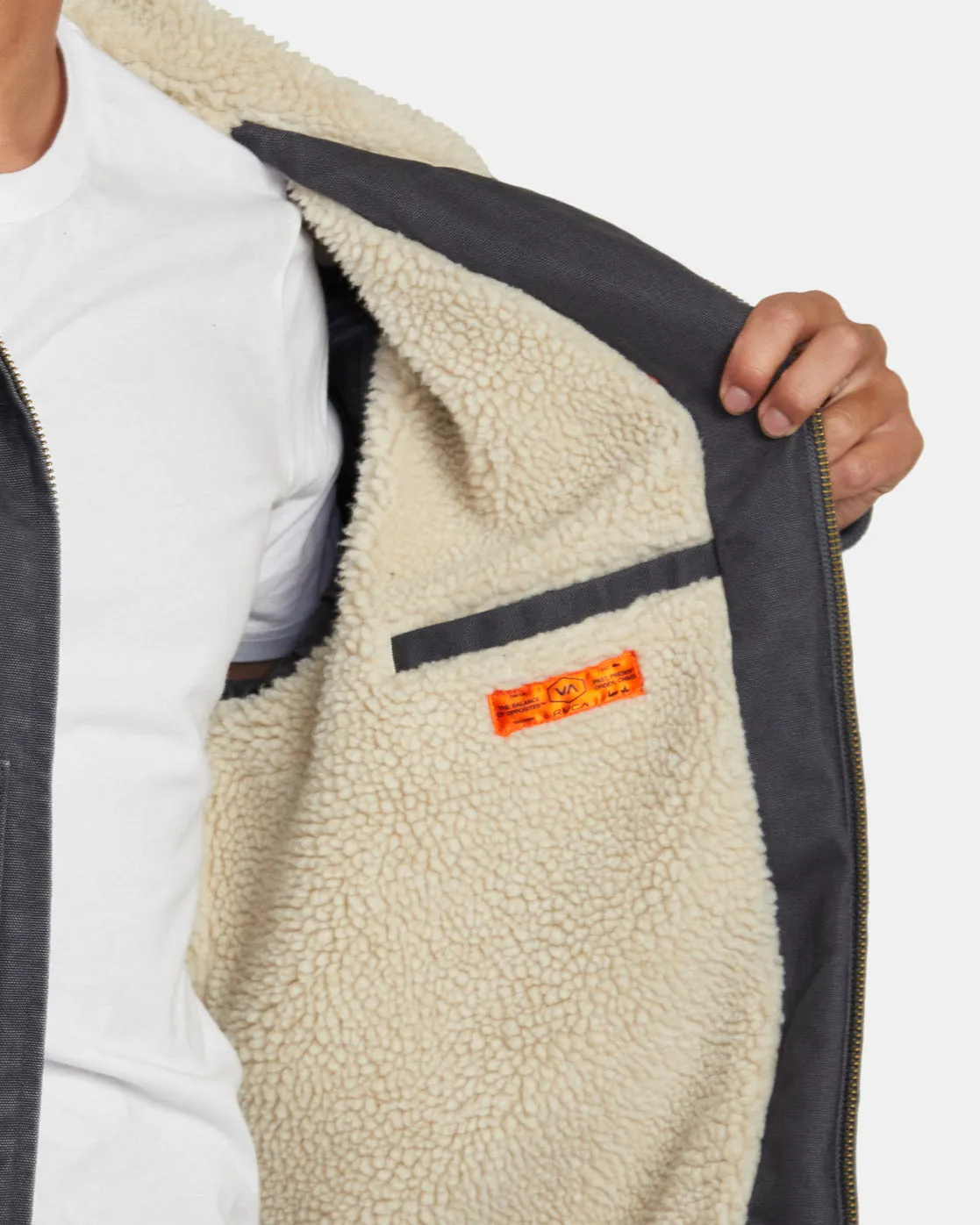 RVCA Mens Chainmail Sherpa Lined Jacket