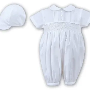 SARAH LOUISE -  Romper & Hat Set - White