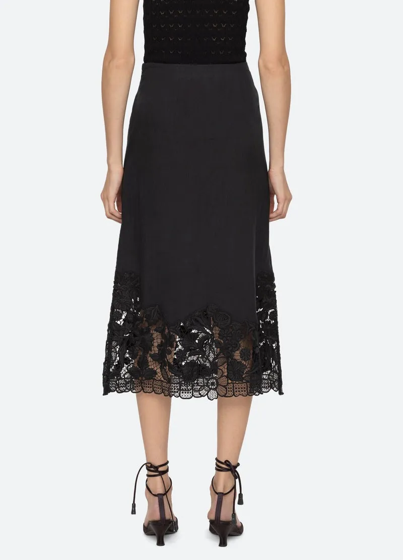Sea Katharine Embroidery Tie Skirt
