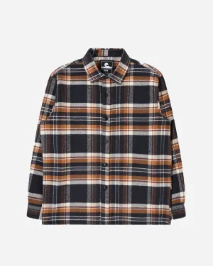 Sebastian Shirt Ls - Navy/Brown