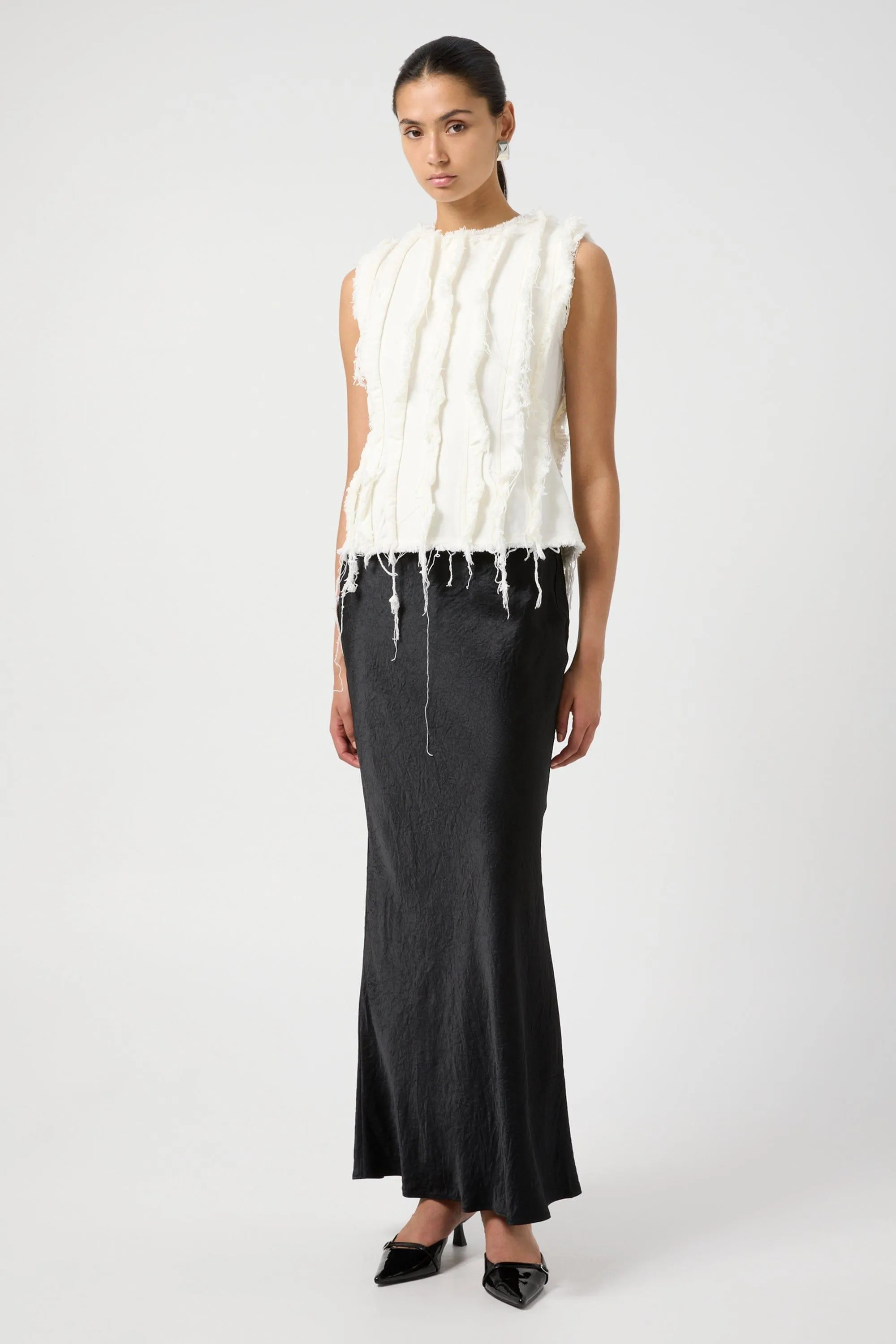 SENSES DENIM TANK | WHITE