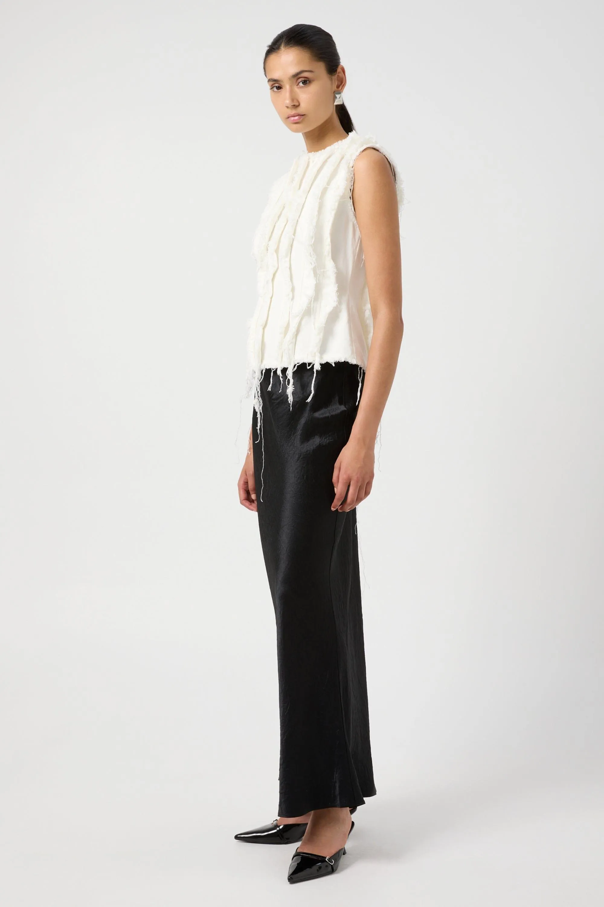 SENSES DENIM TANK | WHITE