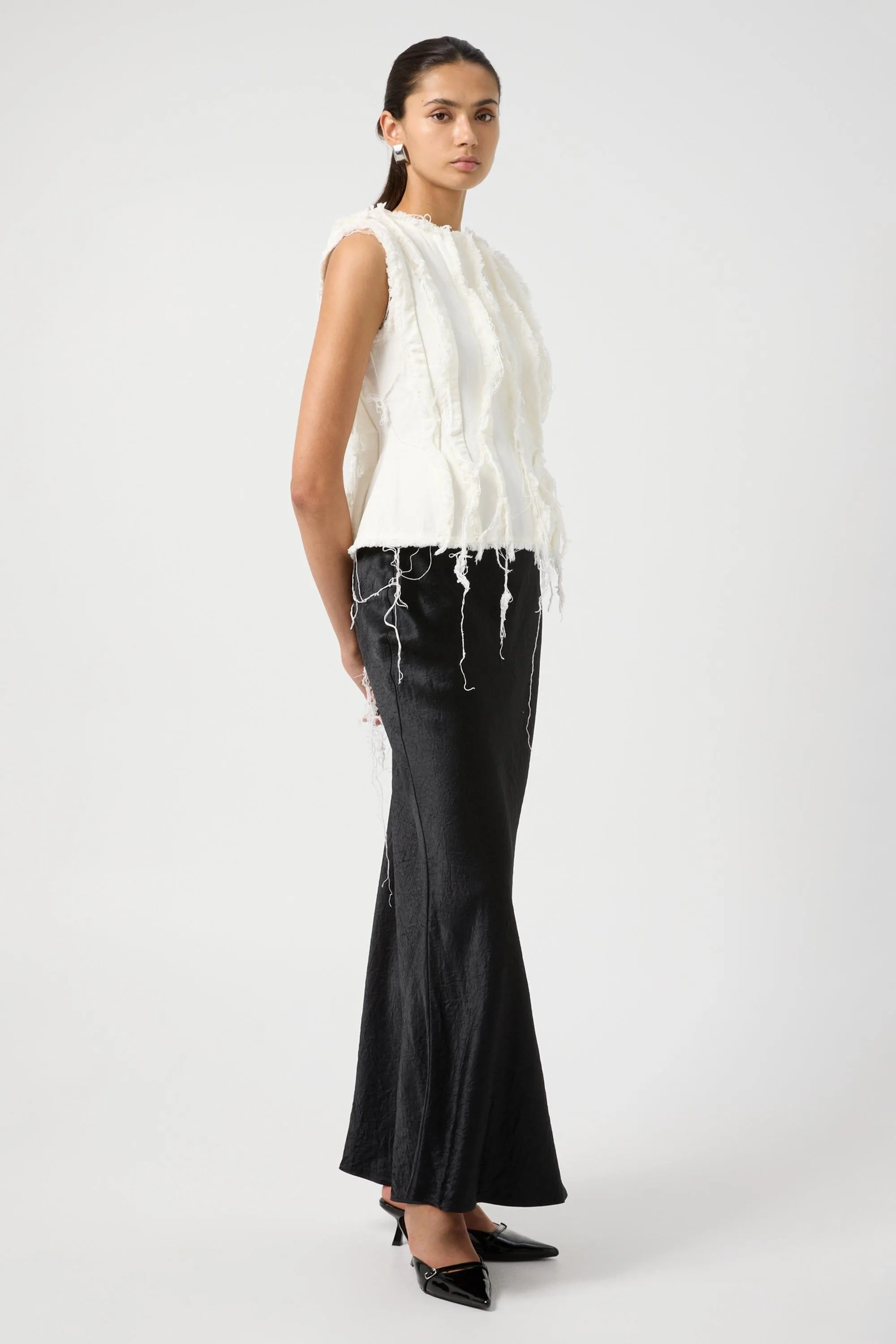 SENSES DENIM TANK | WHITE