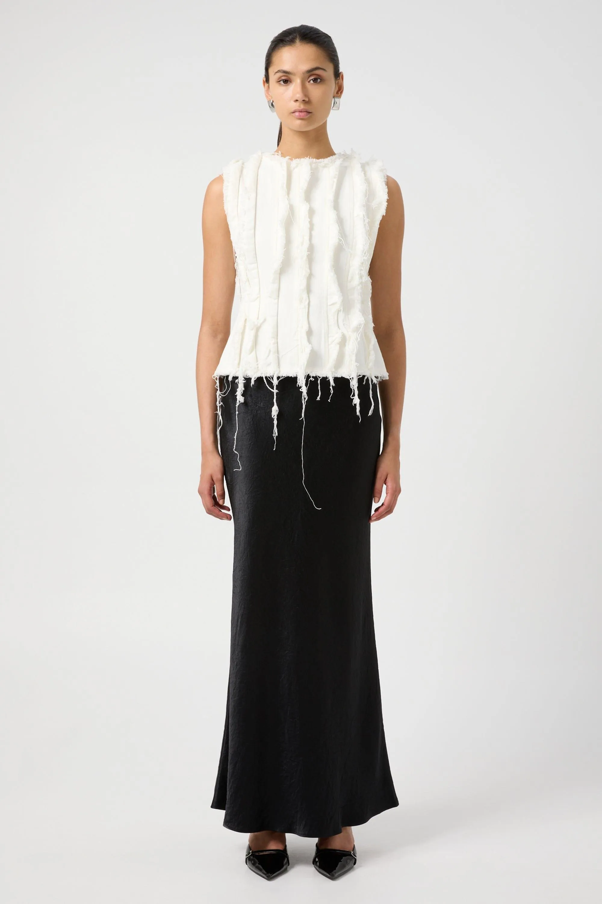 SENSES DENIM TANK | WHITE