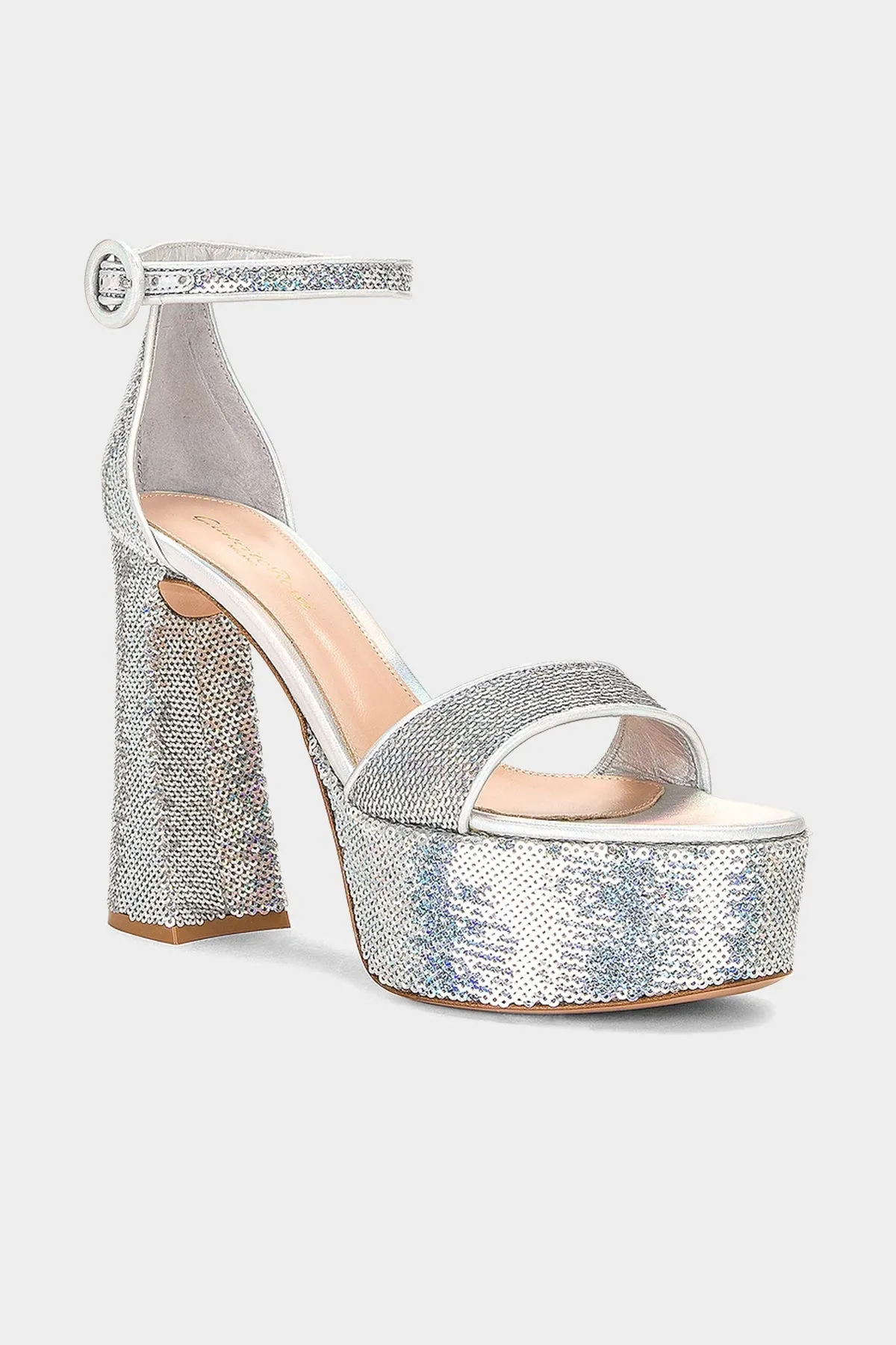 Sequin Embellished Platform Sandal 70 in Hologram