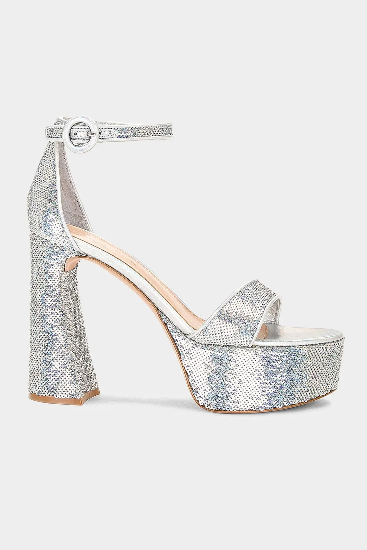Sequin Embellished Platform Sandal 70 in Hologram