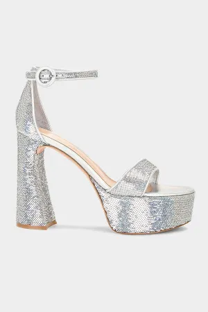 Sequin Embellished Platform Sandal 70 in Hologram