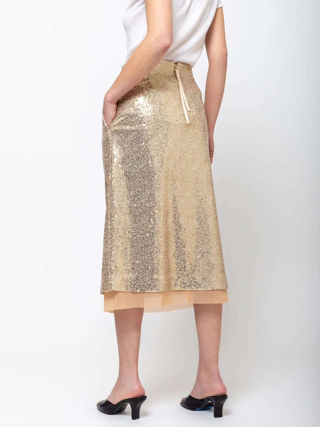 Sequin Skirt - Gold