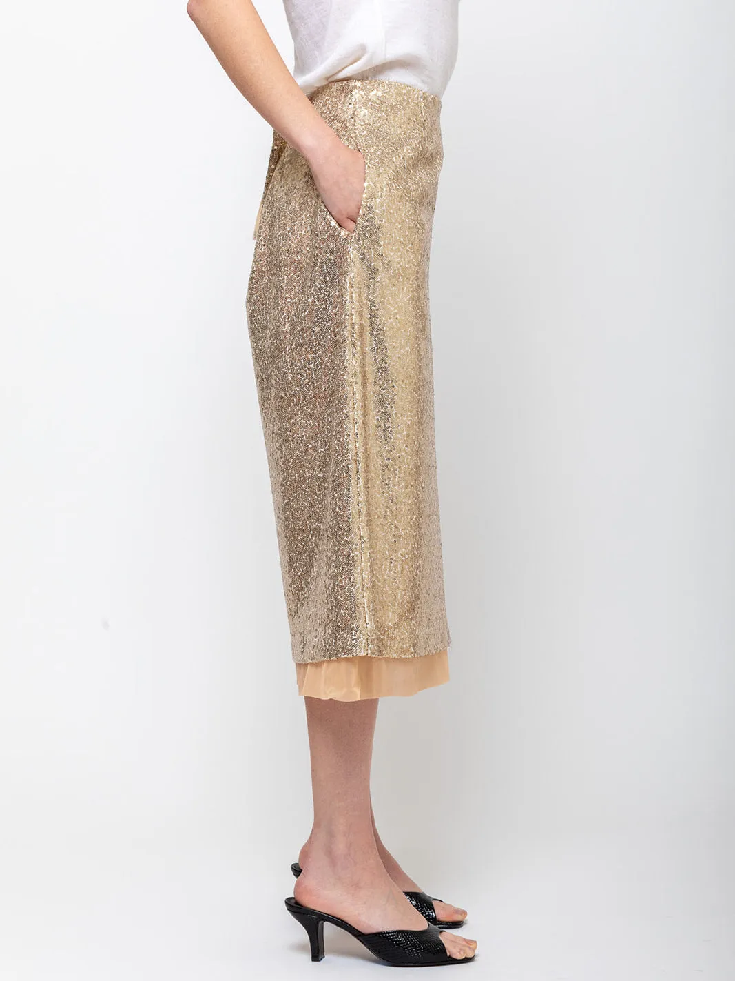 Sequin Skirt - Gold