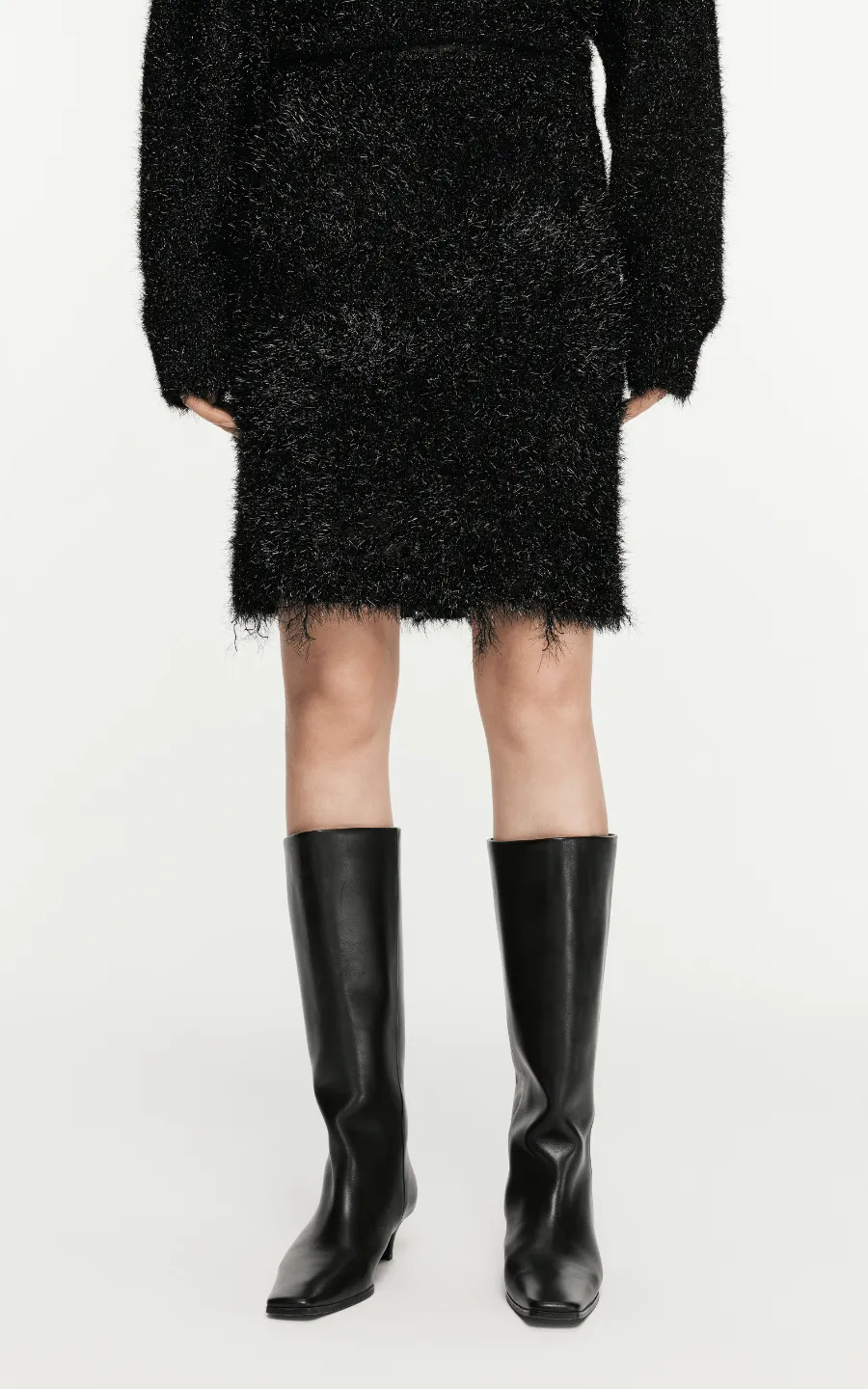 Skirt / JNBY Metallic Effect Knitted Straight Skirt