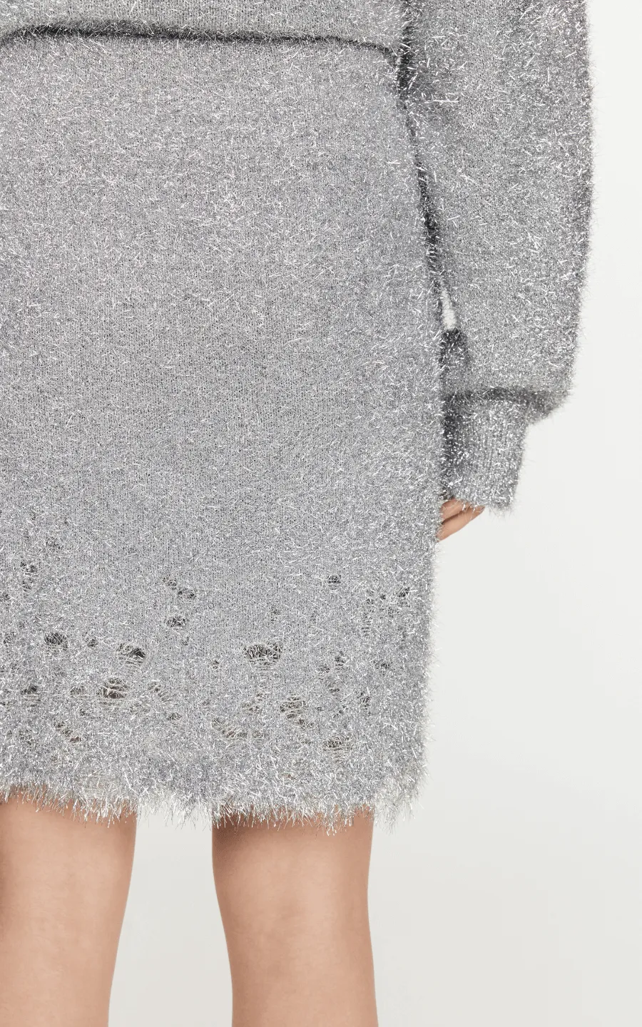 Skirt / JNBY Metallic Effect Knitted Straight Skirt