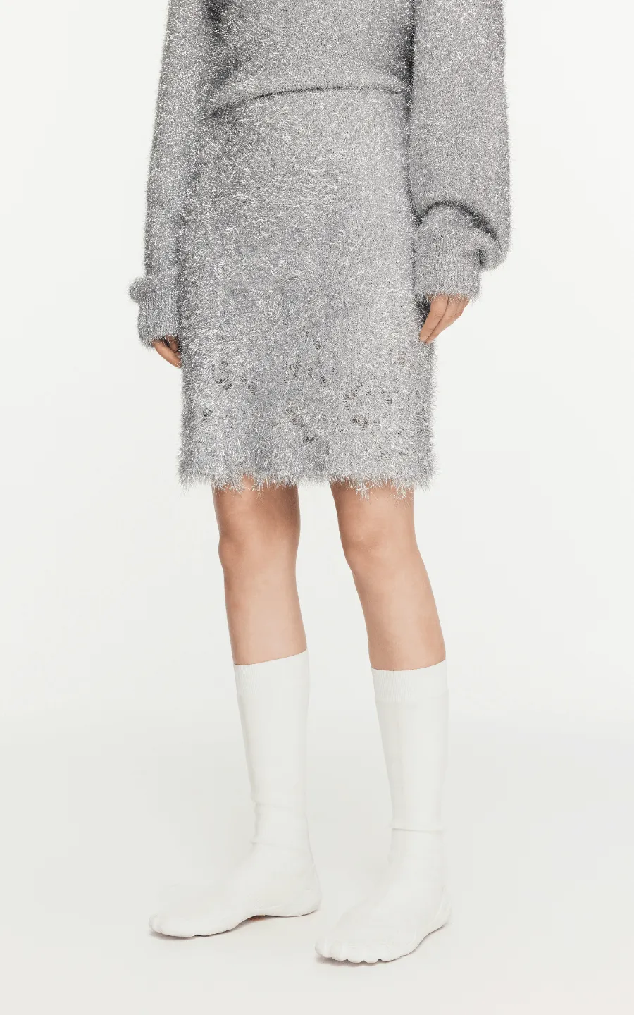Skirt / JNBY Metallic Effect Knitted Straight Skirt