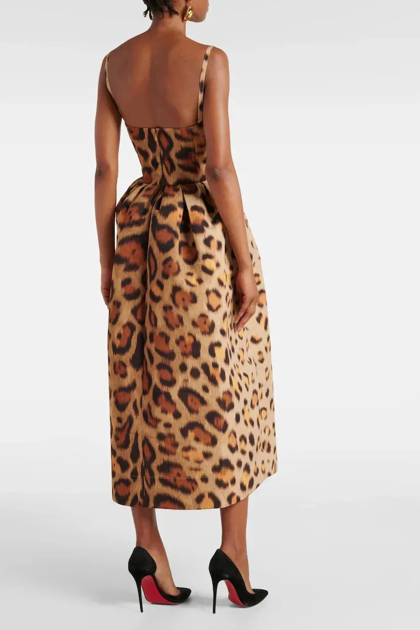 Stella | Animal-Print Bustier Midi Dress