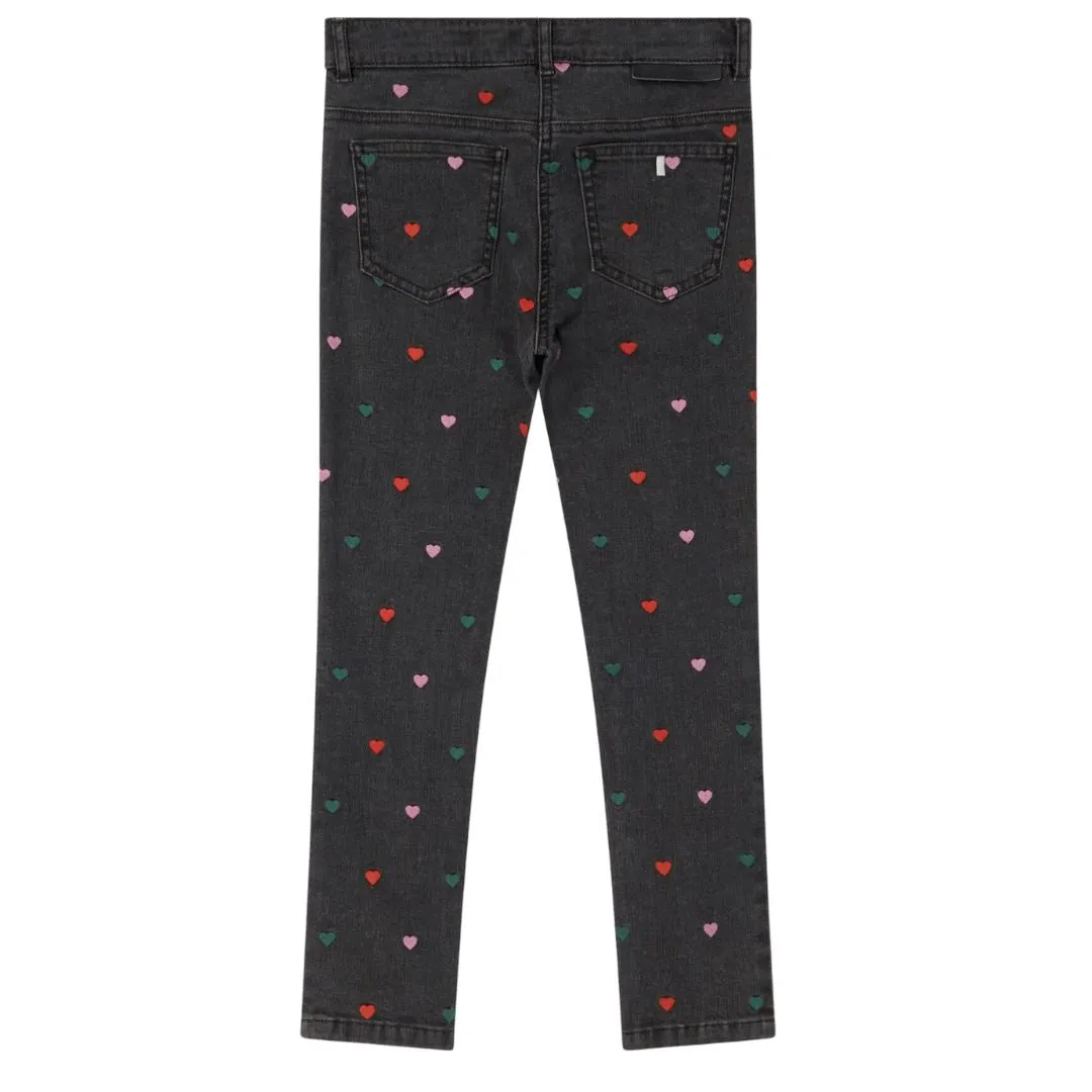 Stella McCartney Kids Heart Embroidery Skinny Jeans