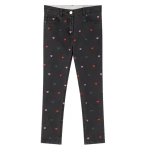 Stella McCartney Kids Heart Embroidery Skinny Jeans