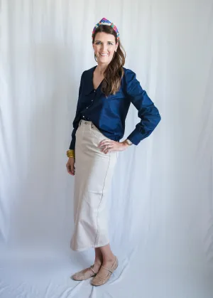 Stone Denim Skirt