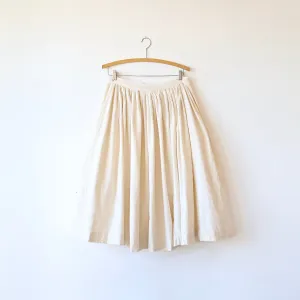 Sula Brushed Cotton Tiny Pleat Skirt - Cream