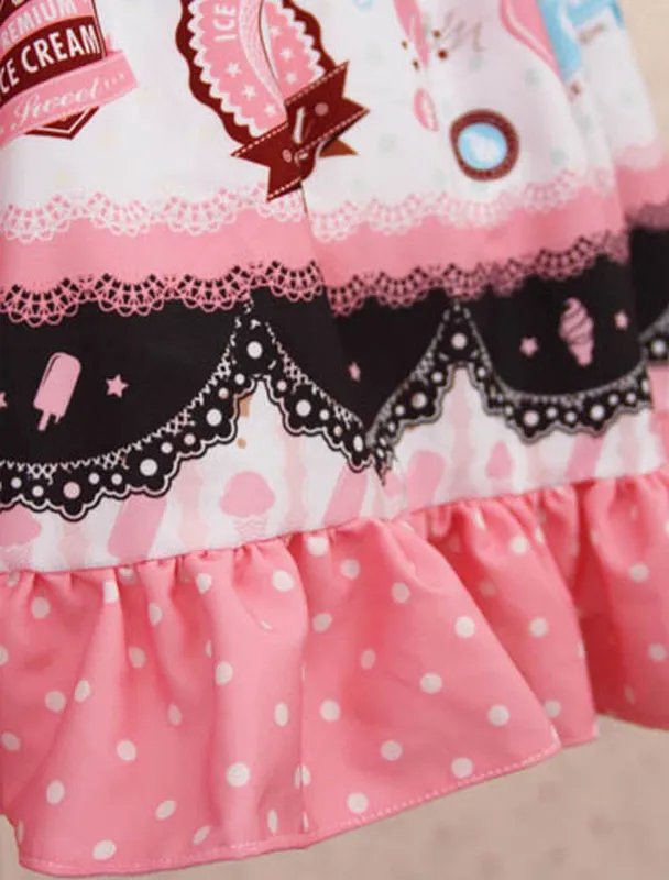 Sweet Lolita Skirt Strawberry Ice Cream SK Lolita Skirt