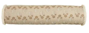 Taupe Block Print Bolster Pillow