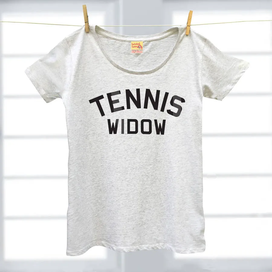 Tennis Widow ladies organic cotton t shirt