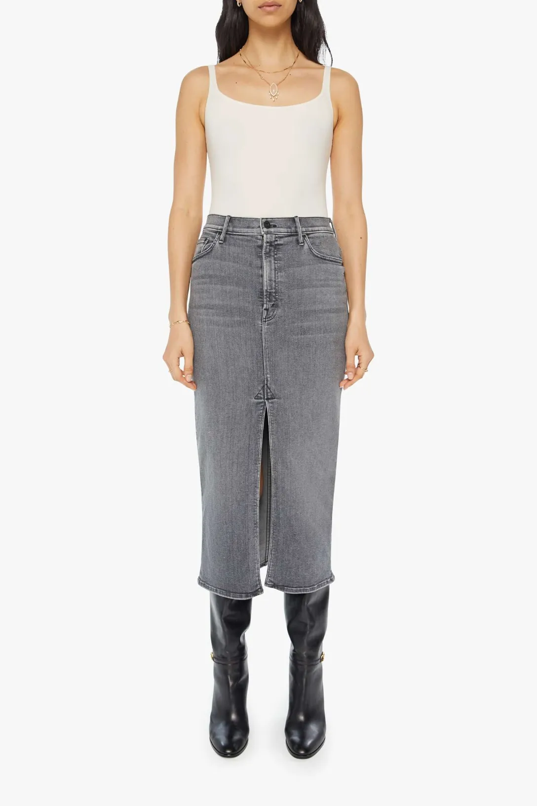 The Reverse Pencil Pusher Jean Skirt | Magic Eight Ball