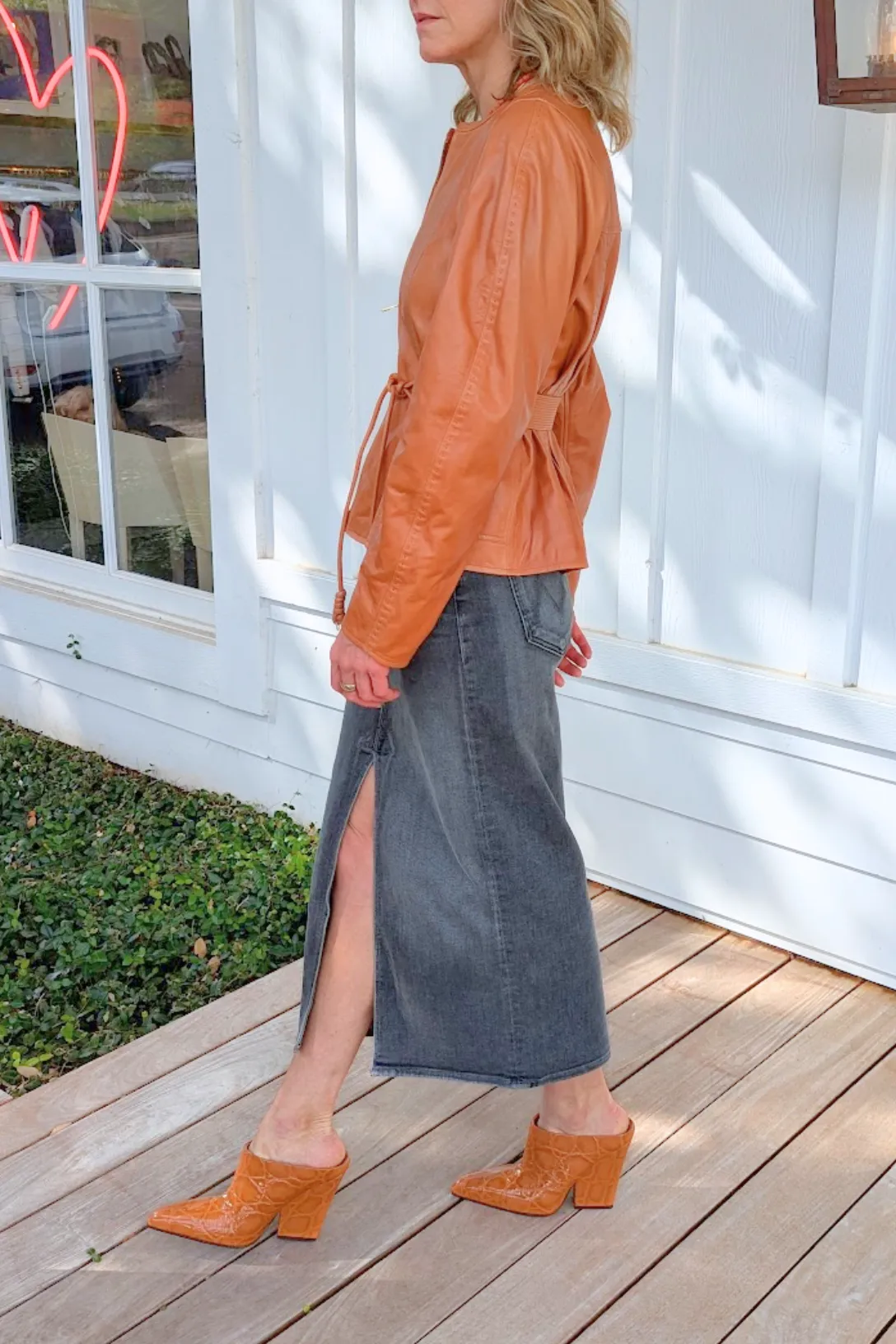 The Reverse Pencil Pusher Jean Skirt | Magic Eight Ball