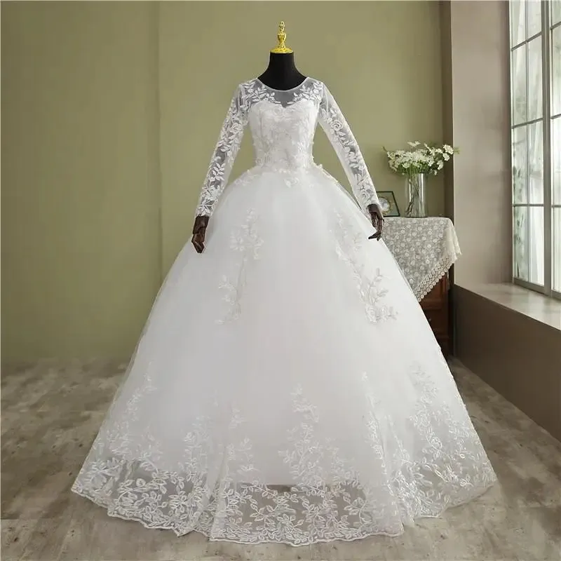 Train Wedding Dress Bride Plus Size Flower