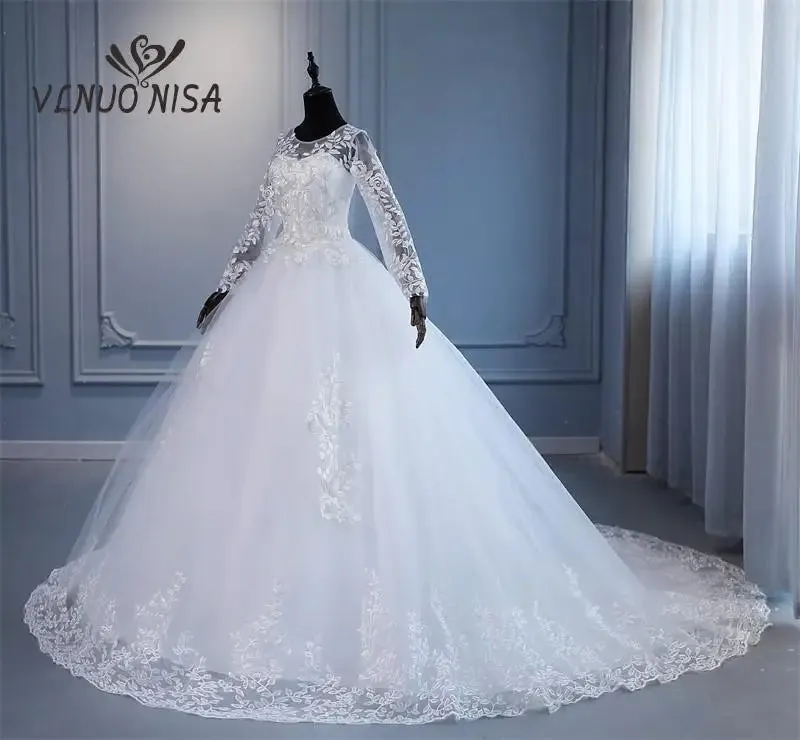 Train Wedding Dress Bride Plus Size Flower