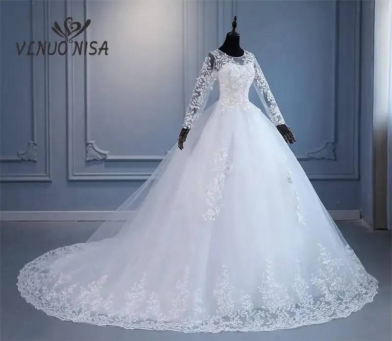 Train Wedding Dress Bride Plus Size Flower
