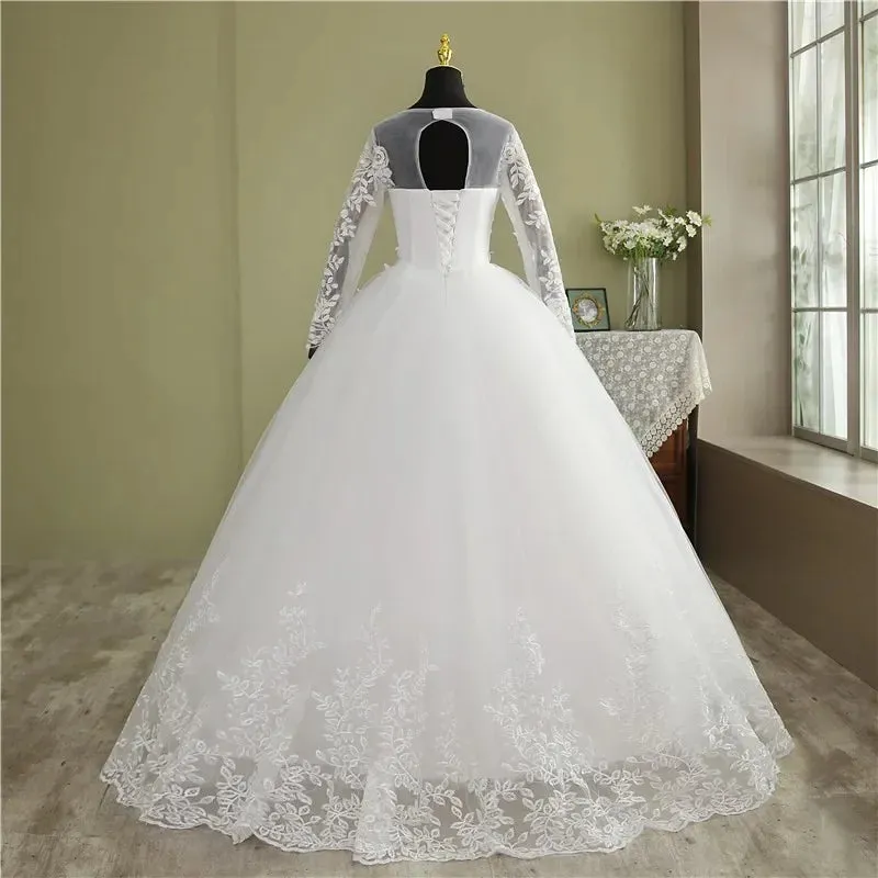Train Wedding Dress Bride Plus Size Flower