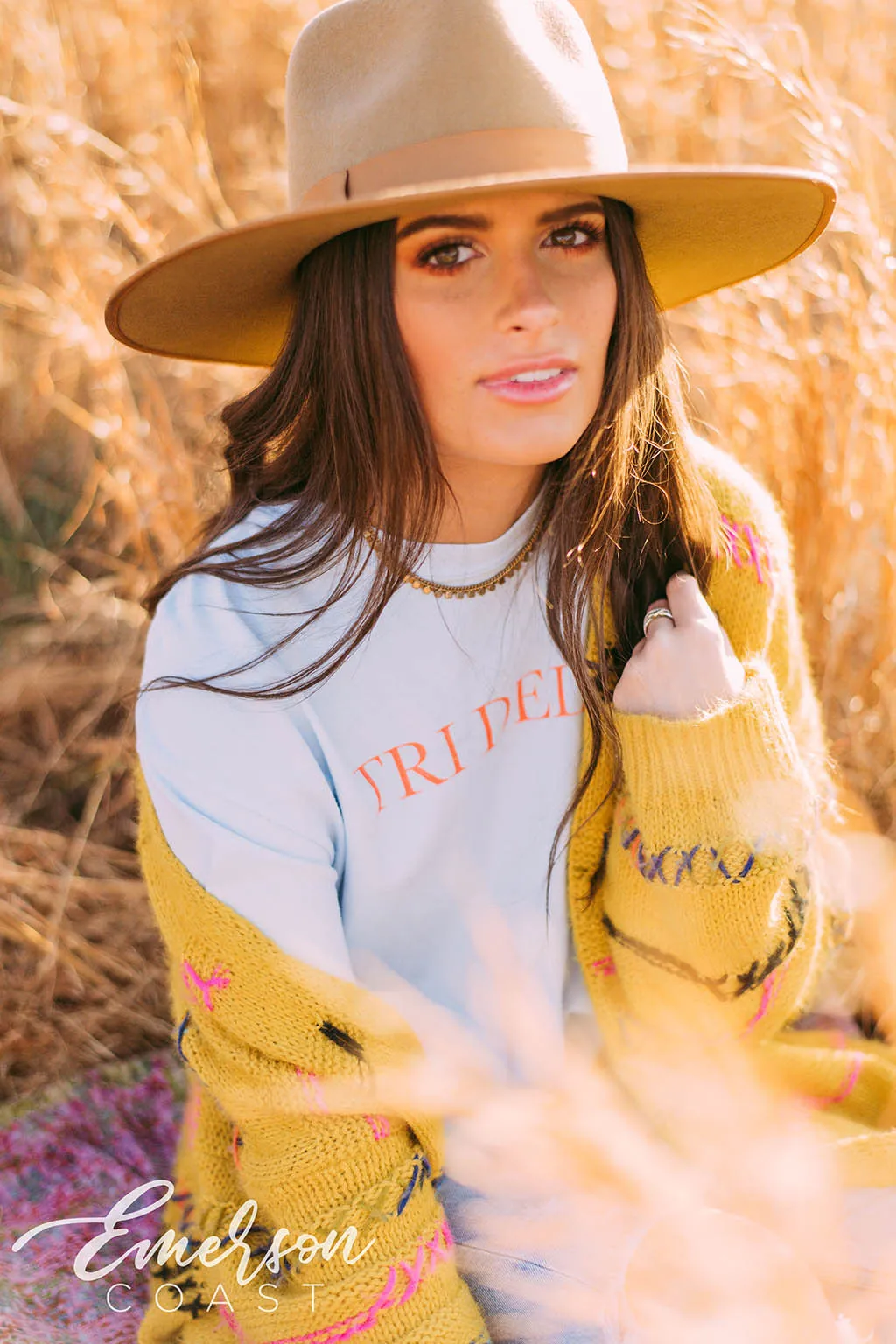 Tri Delta Simple Chambray Long Sleeve Tee