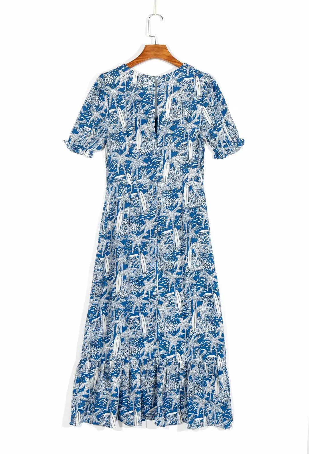 V-neck Slit Floral Printed Midi Dress