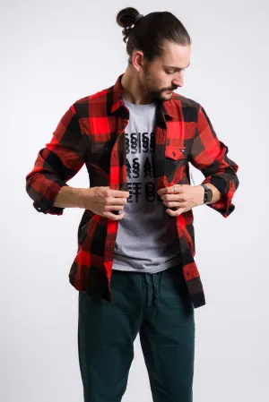Vans Box Flannel Classic Long Sleeve Woven - Black/Fiesta Red
