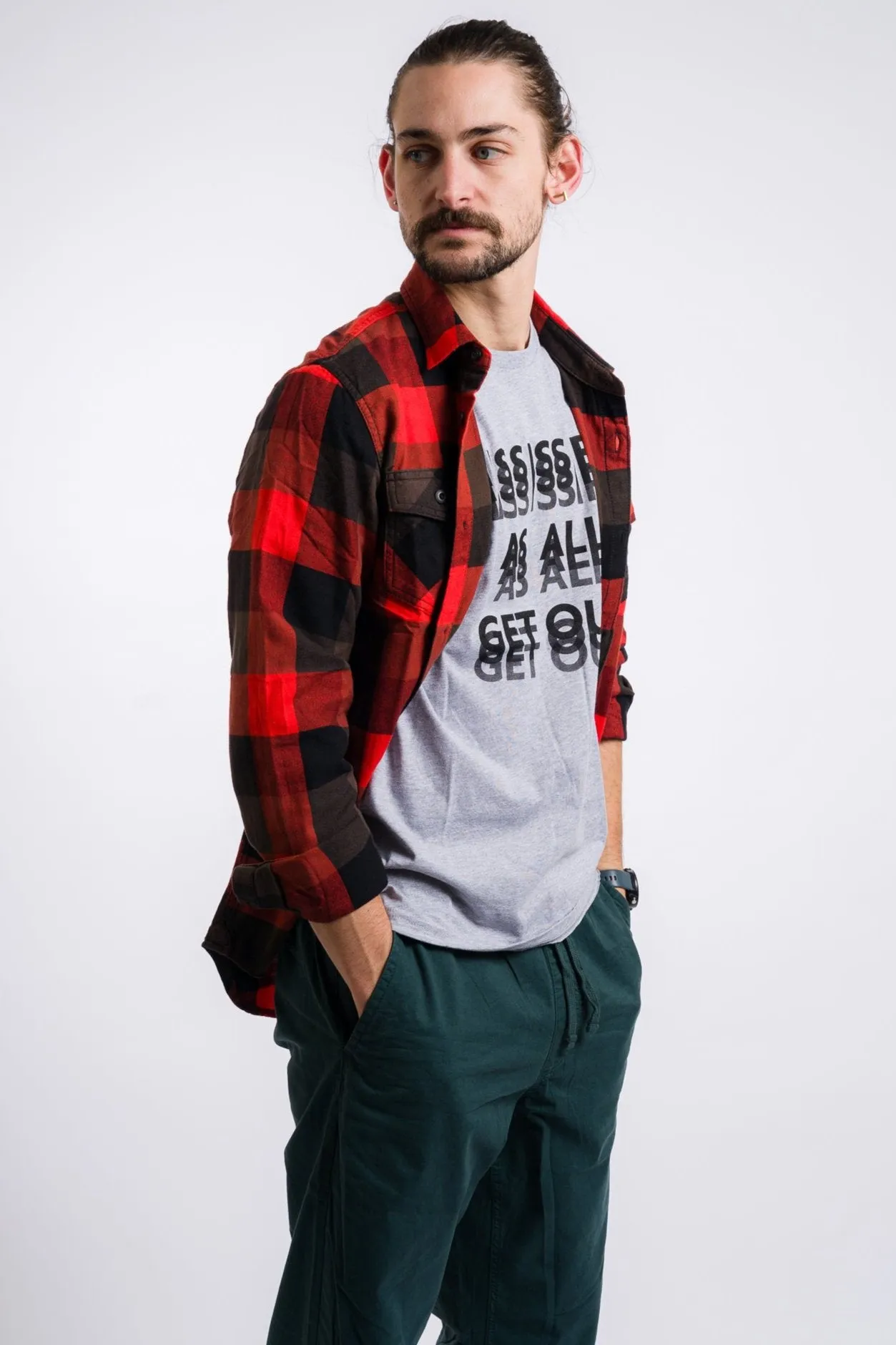 Vans Box Flannel Classic Long Sleeve Woven - Black/Fiesta Red