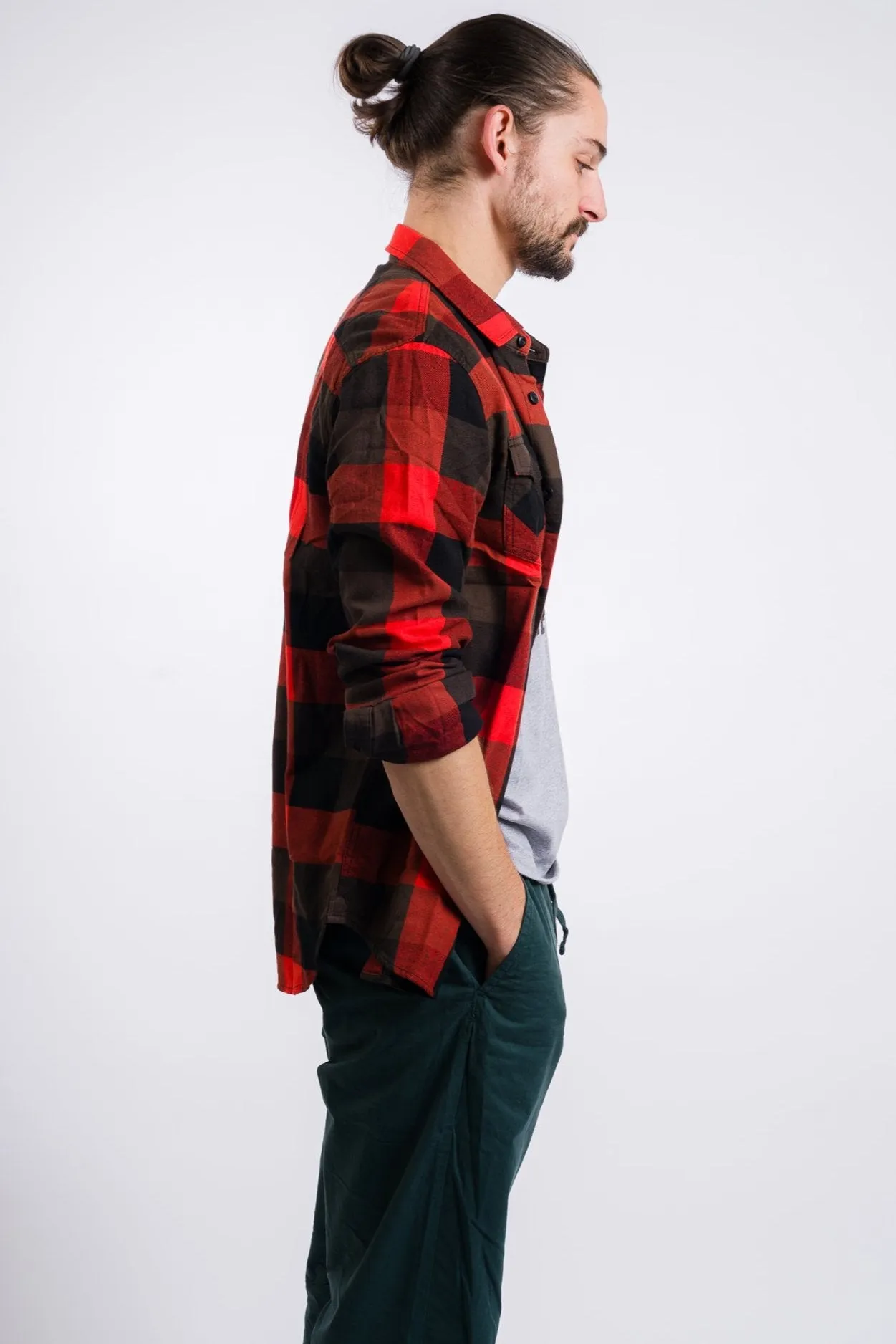 Vans Box Flannel Classic Long Sleeve Woven - Black/Fiesta Red
