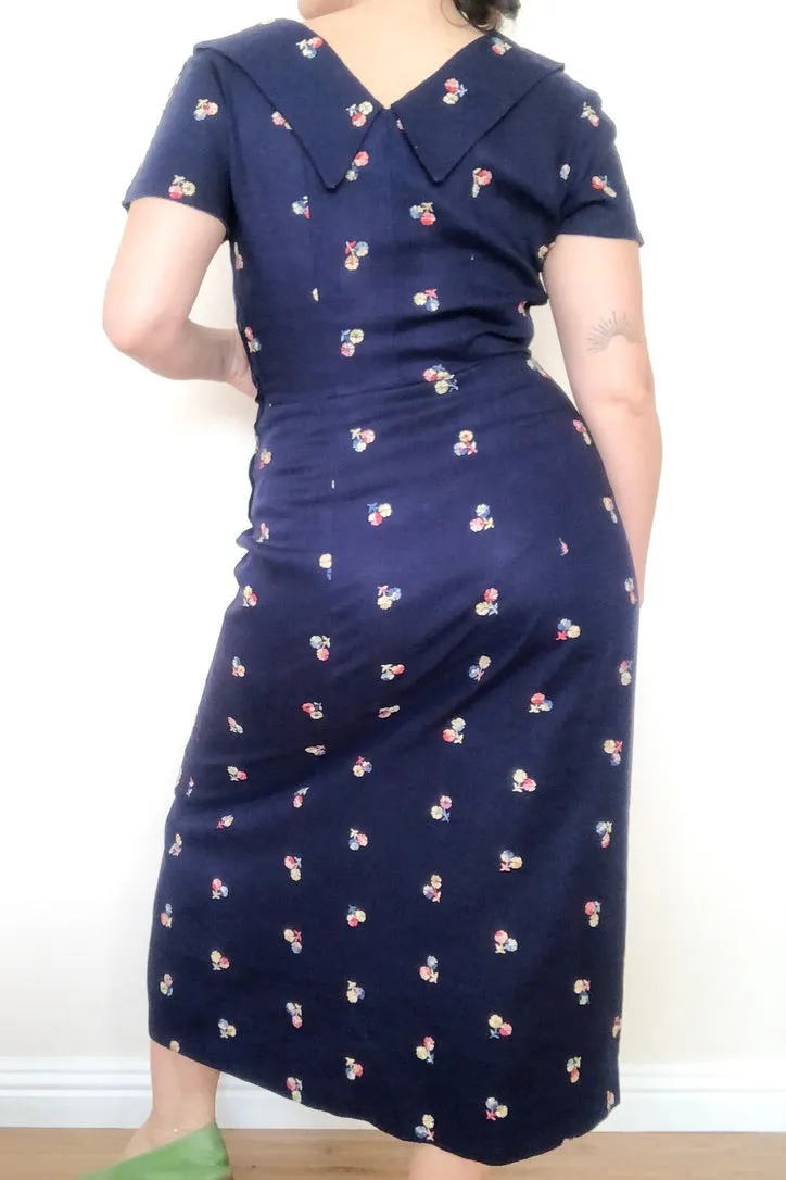 Vintage Floral Embroidered Dress